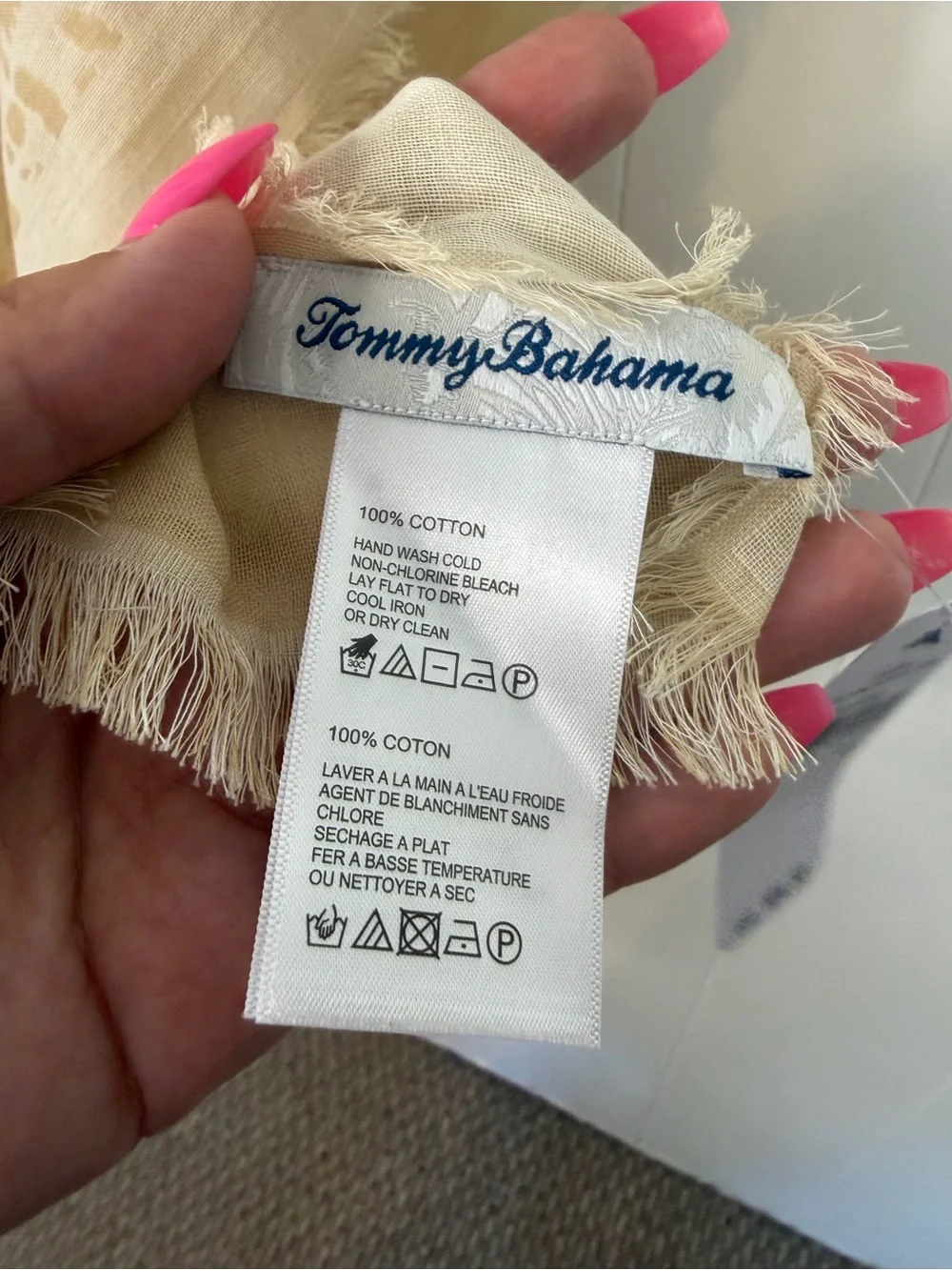 Tommy Bahama Leopard Print Kimono Swim Cover Up Beige Cotton Fringe Boho New NWT - Picture 6 of 7
